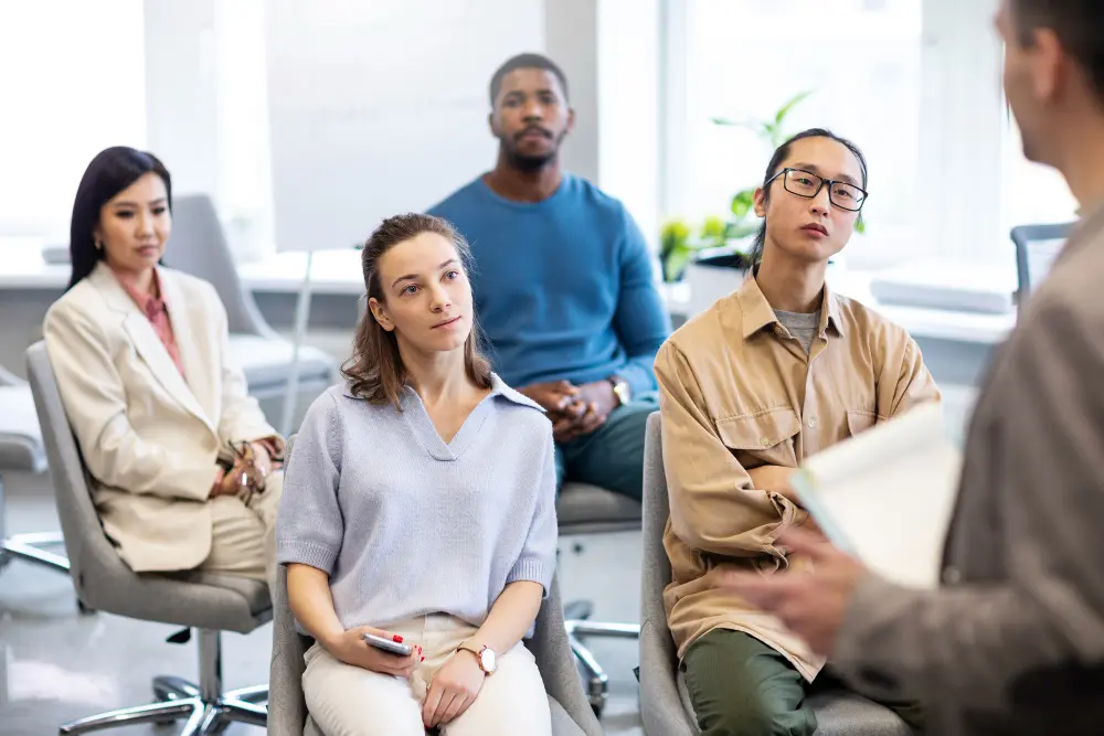 Care staff in a training session